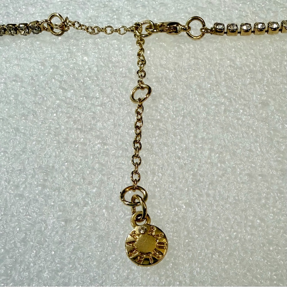 BaubleBar Gold and Gem Tennis Initial Necklace J - Picture 3 of 3